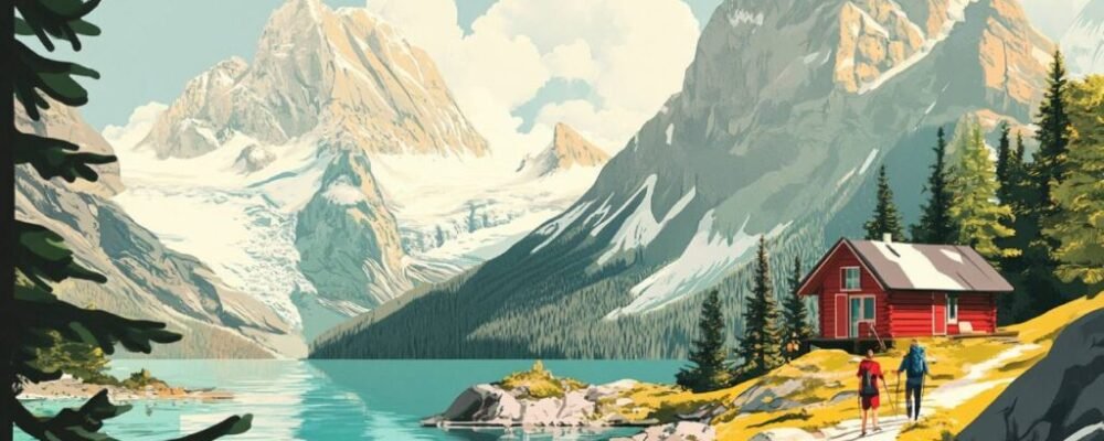 Coolcation travel guide for 2025 showing glacier, lake and forest scenery