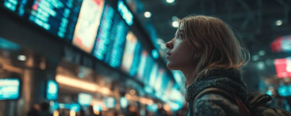 solo woman waiting for spontaneous travel train