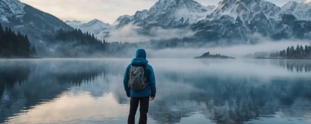 Coolcation experience in Iceland natural hot spring surrounded by snow