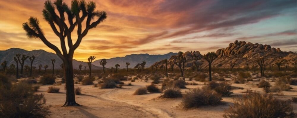 Sunset view in Joshua Tree National Park, a popular weekend getaway