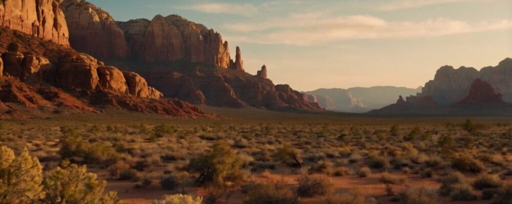 Flat lay of essentials for weekend getaways: backpack, sunglasses, map