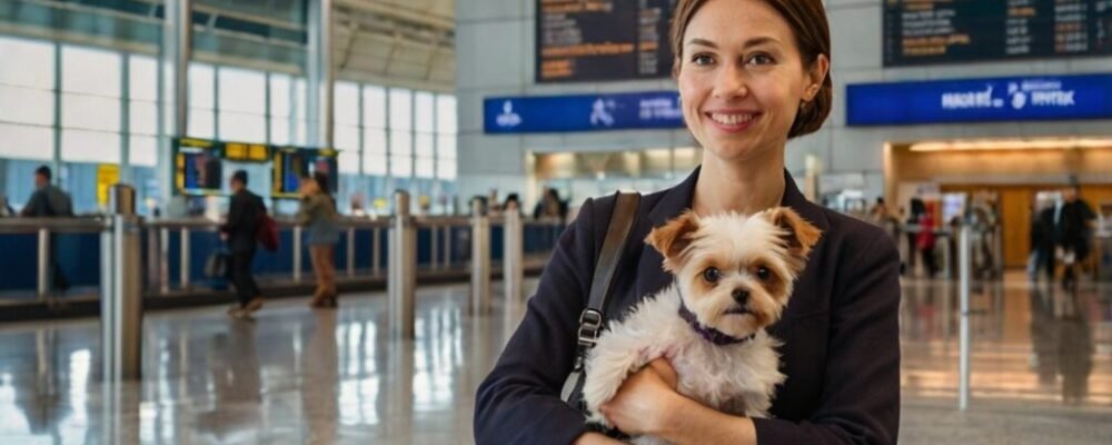 USDA pet travel health certificate on vet’s desk